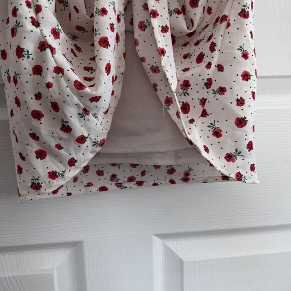 Forever 21 Dress Womens Medium White Red Floral Lace Slip Cami Lined Mini Zipper - Picture 9 of 9